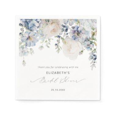 Dusty Blue & Blush Pink Bridal Shower Napkins