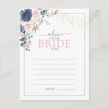 Dusty Blue Blush Pink Gold Advice To The Bride PostInvitations