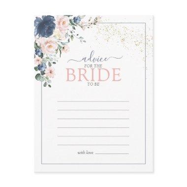 Dusty Blue Blush Pink Gold Advice To The Bride PostInvitations