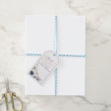 Dusty Blue Blush Pink Gold Floral  Gift Tags