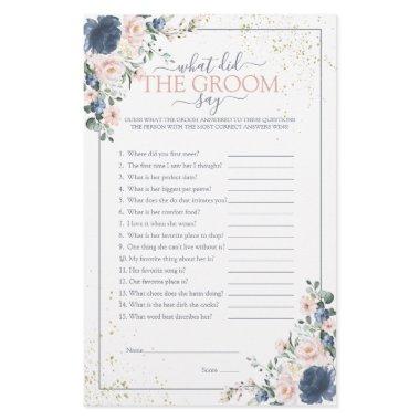 Dusty Blue Blush Pink Gold Floral Shower Game