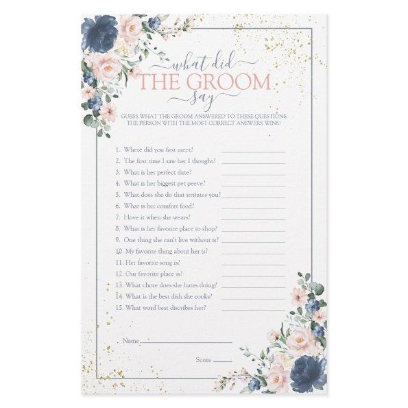 Dusty Blue Blush Pink Gold Floral Shower Game