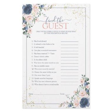 Dusty Blue Blush Pink Gold Floral Shower Game