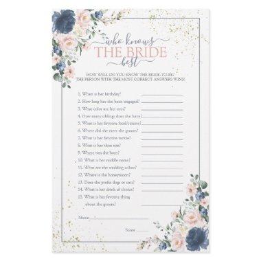 Dusty Blue Blush Pink Gold Floral Shower Game