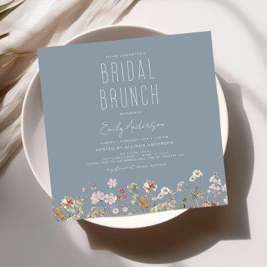 Dusty Blue Boho Wildflower Bridal Brunch Shower