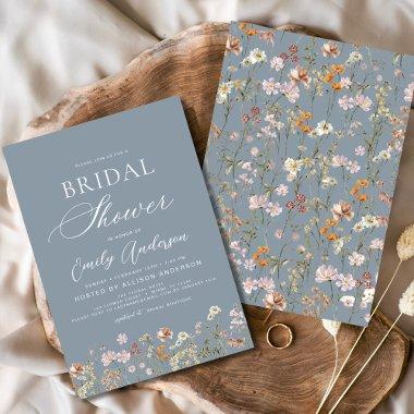 Dusty Blue Boho Wildflower