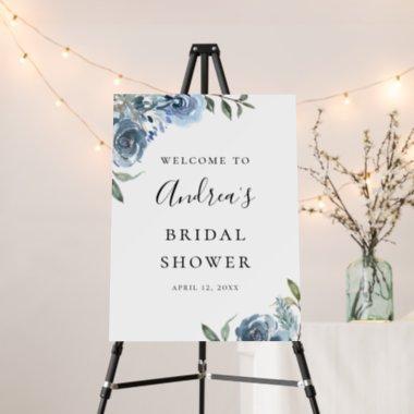 Dusty Blue Botanical Bridal Shower Welcome Foam Board
