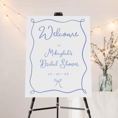 Dusty Blue Bow  Welcome Foam Board