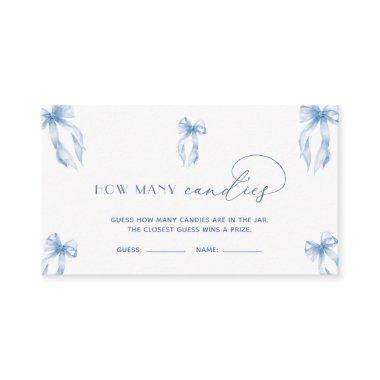 Dusty Blue Bow Guess How Many Candies Game Enclosure