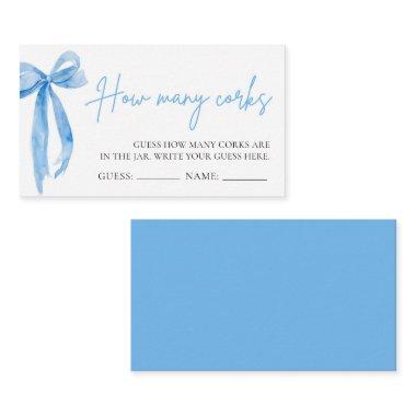 Dusty Blue Bow Guess How Many Corks Game Enclosure