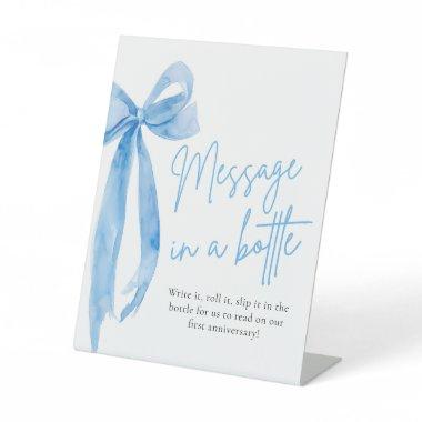 Dusty Blue Bow Message In A Bottle Sign Game