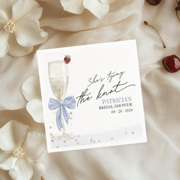 Dusty Blue Bow She's Tying the Knot  Napkins