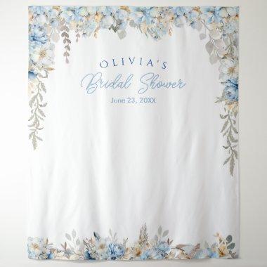Dusty Blue Bridal Shower Photo Booth Backdrop
