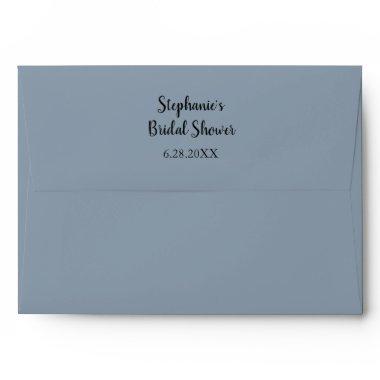 Dusty Blue Bridal Shower Wedding Minimal Custom Envelope