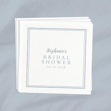 Dusty Blue Bridal Shower Wedding Simple Modern Napkins