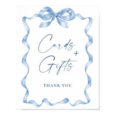 Dusty Blue  and Gift Bow  Poster