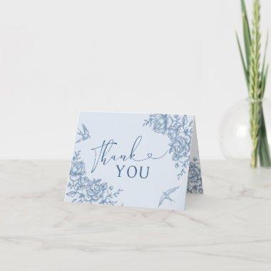 Dusty Blue Chinoiserie Bridal Shower Folded Invitations