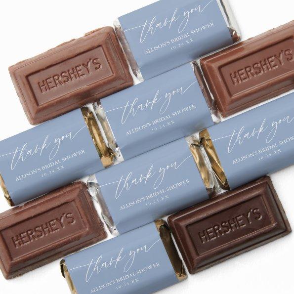 Dusty Blue Elegant  Thank You Hershey's Miniatures