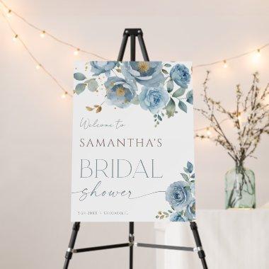 Dusty blue elegant floral  welcome foam board
