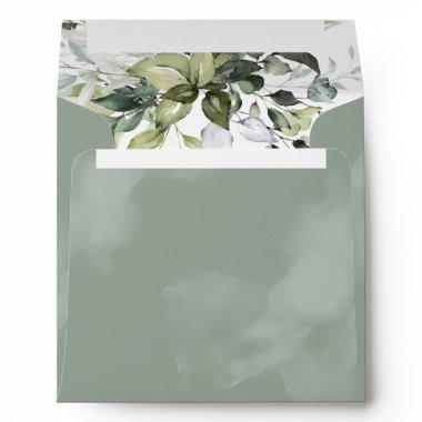 Dusty Blue Eucalyptus Botanical  Envelope