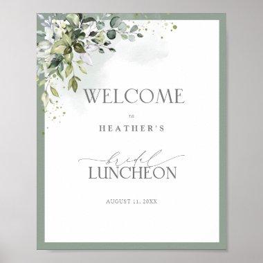 Dusty Blue Eucalyptus Botanical Luncheon Welcome Poster