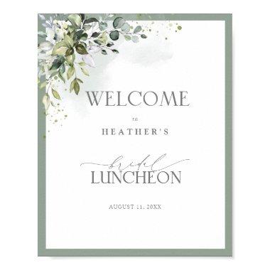 Dusty Blue Eucalyptus Botanical Luncheon Welcome Poster