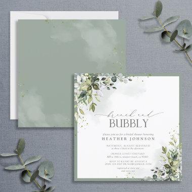Dusty Blue Eucalyptus Brunch & Bubbly Shower Invitations
