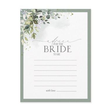 Dusty Blue Eucalyptus Floral Advice To The Bride PostInvitations