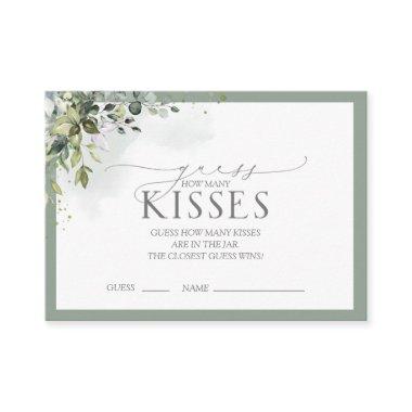 Dusty Blue Eucalyptus Floral Bridal Shower Game Enclosure Invitations