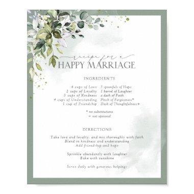 Dusty Blue Eucalyptus Recipe for a Happy Marriage Poster