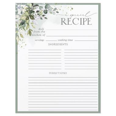 Dusty Blue Eucalyptus Shower Recipe Binder Page