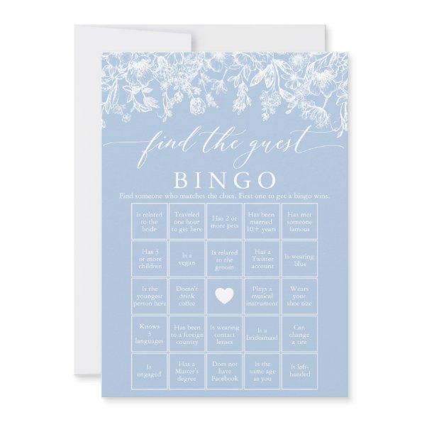 Dusty Blue Find the Guest Bingo  Game