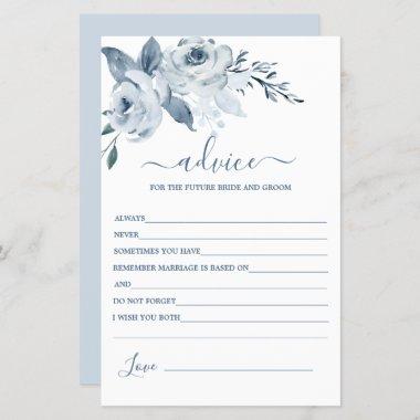 Dusty Blue Floral Advice for the Bride Invitations