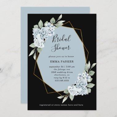 Dusty Blue Floral and Eucalyptus | Bridal Shower Invitations