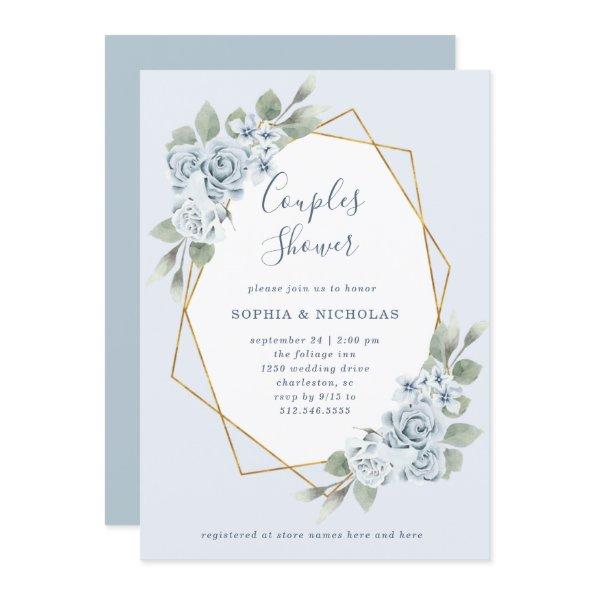 Dusty Blue Floral and Eucalyptus | Couples Shower