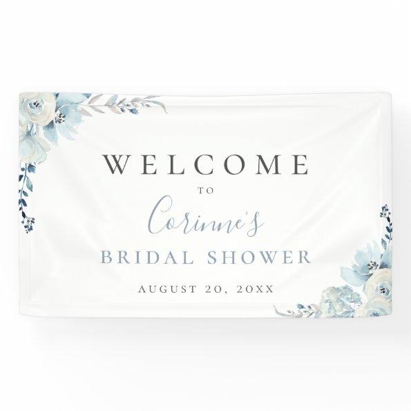 Dusty Blue Floral Banner