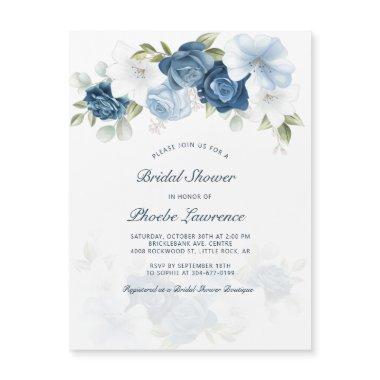Dusty Blue Floral Botanical Bridal Shower