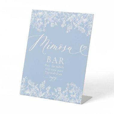 Dusty Blue Floral Bridal Shower Mimosa Bar Sign