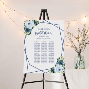Dusty Blue Floral Bridal Shower Seating Chart Foam Board