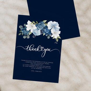 Dusty Blue Floral  Thank You