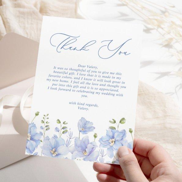 Dusty Blue Floral  Thank You