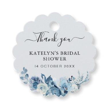 dusty blue floral  thank you favor tags