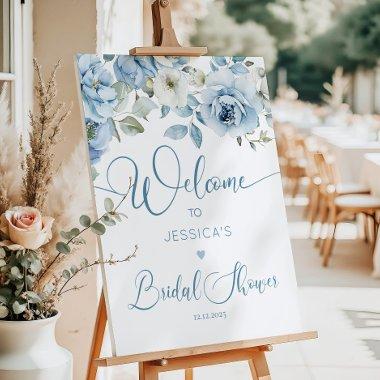 Dusty blue floral  welcome foam board