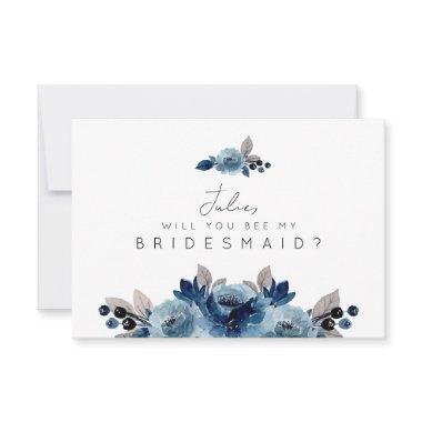Dusty Blue Floral Bridesmaid