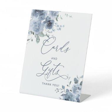 Dusty Blue Floral  and Gifts Pedestal Sign