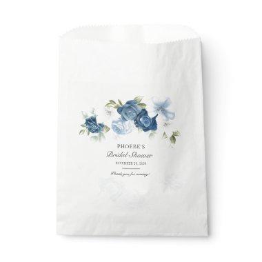 Dusty Blue Floral Eucalyptus  Favor Bag
