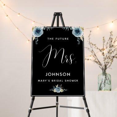 Dusty Blue Floral Future Mrs Bridal Shower Elegant Foam Board