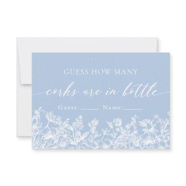 Dusty Blue Floral Guess How Many Corks Game
