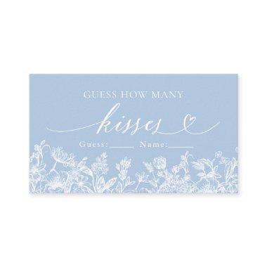 Dusty Blue Floral Guess How Many Kisses Game Enclosure