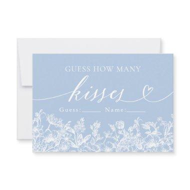 Dusty Blue Floral Guess How Many Kisses Game